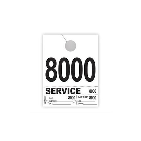Asp 4 Part Hvy-Brite Service Dispatch NumsWht 4 Digit Set:8000-8999 Pk 2718